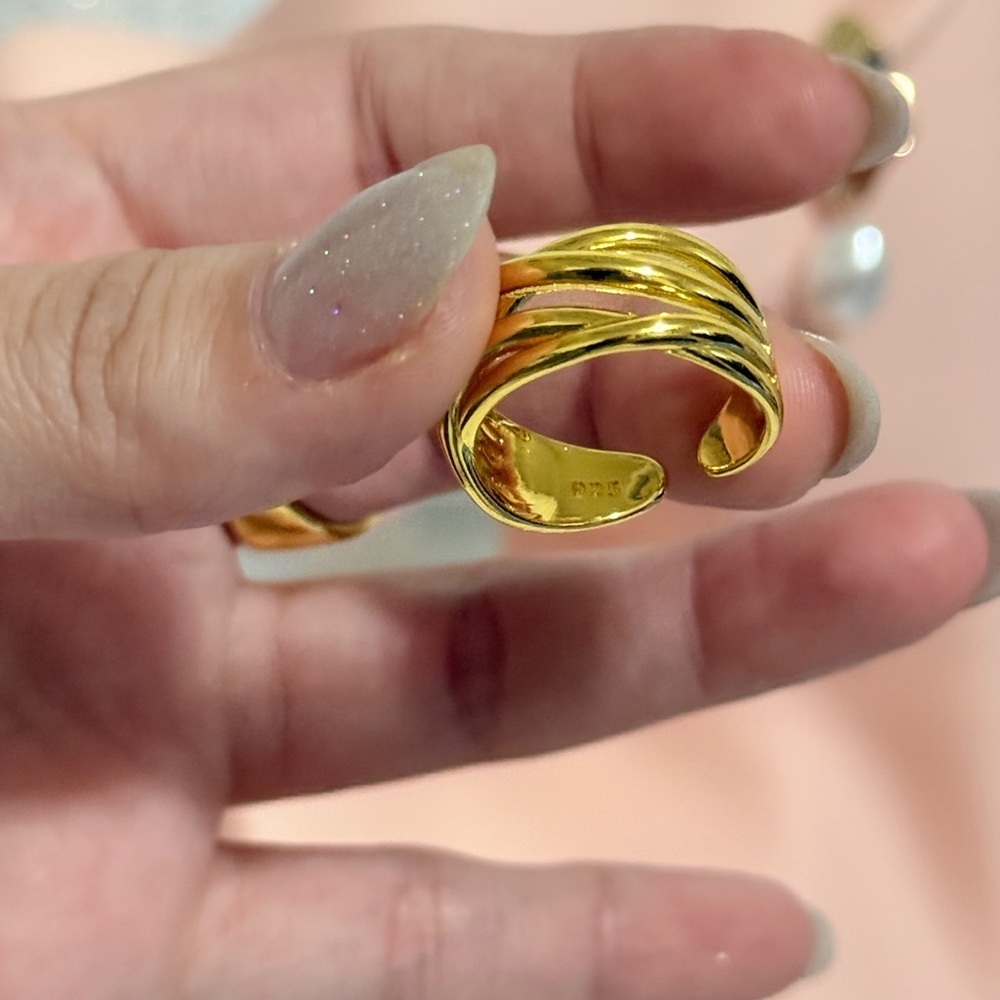 ⚜️ Elegant S925 Gold Ring - Picture 3 of 5